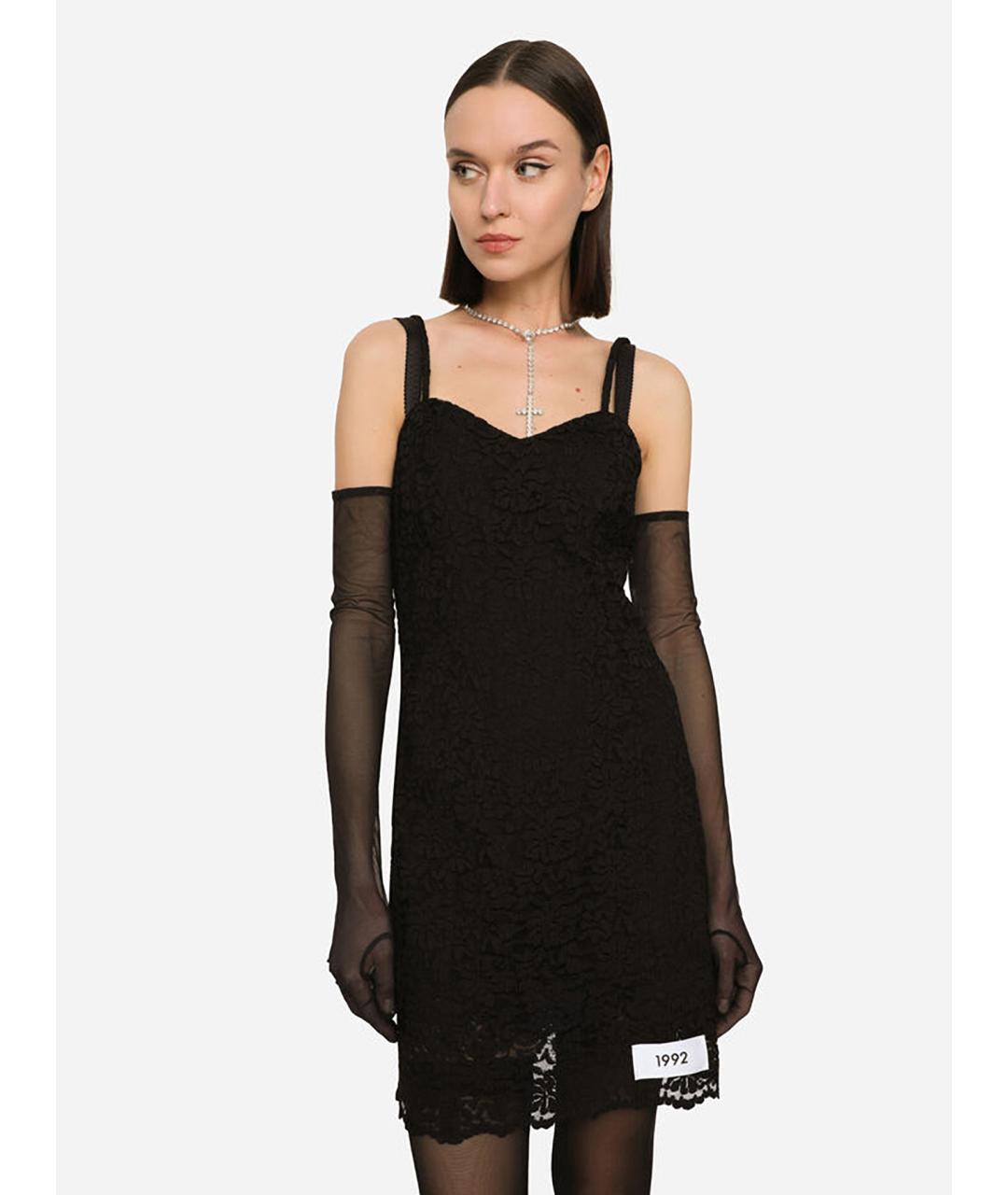 DOLCE&GABBANA Черное полиамидовое коктейльное платье, фото 2