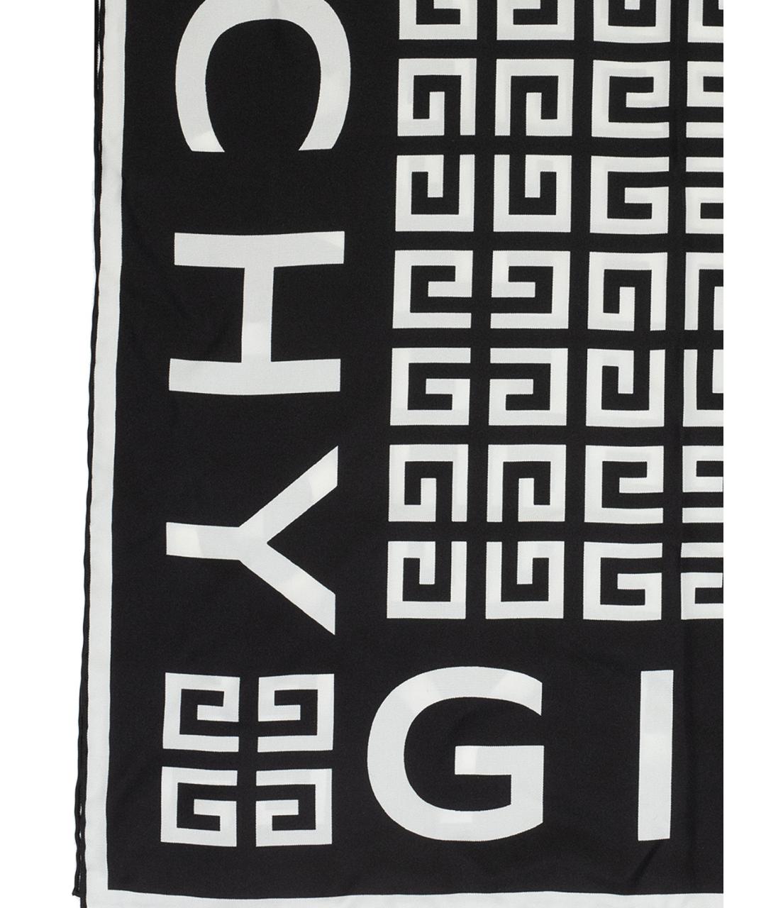 GIVENCHY Черный шелковый шарф, фото 3