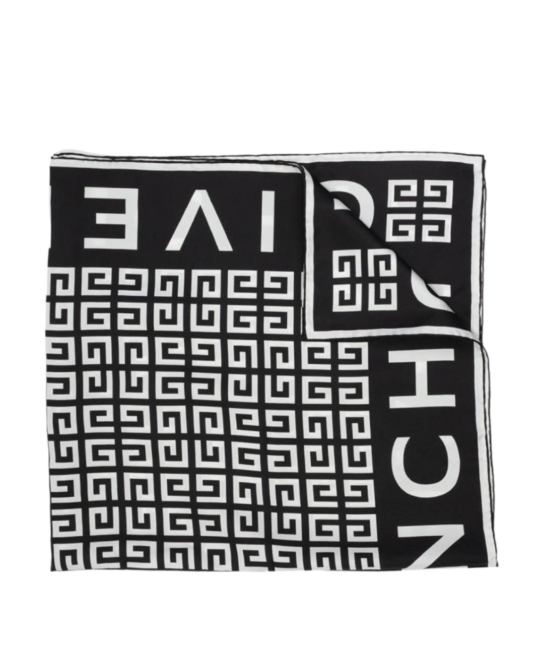 GIVENCHY Черный шелковый шарф, фото 1