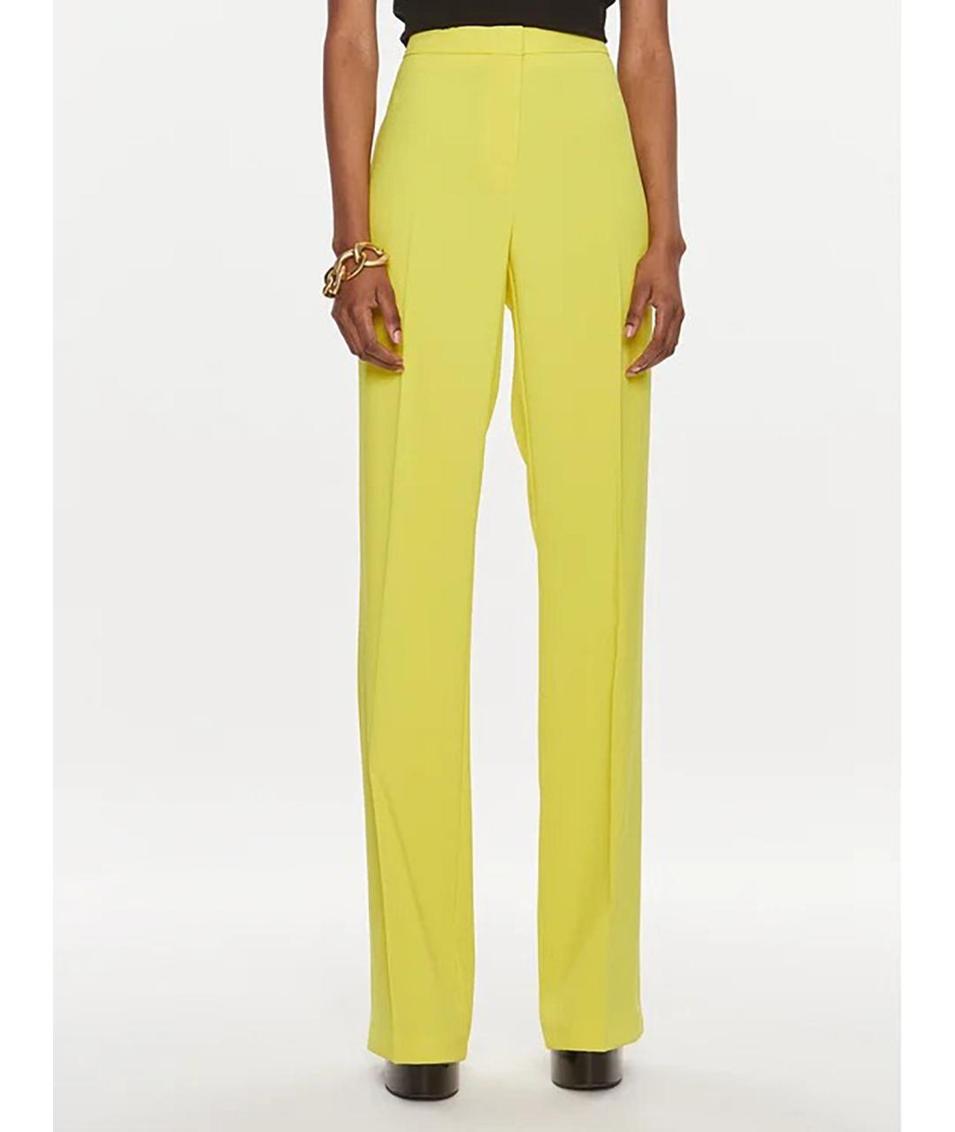 PINKO Желтые полиэстеровые прямые брюки, фото 3