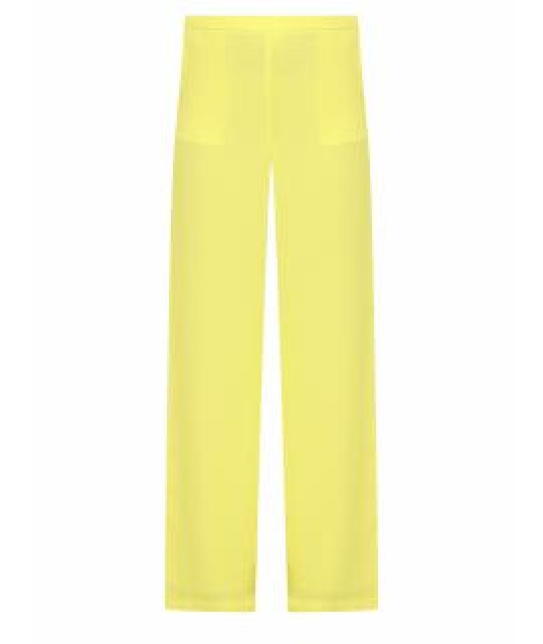 PINKO Желтые полиэстеровые прямые брюки, фото 1