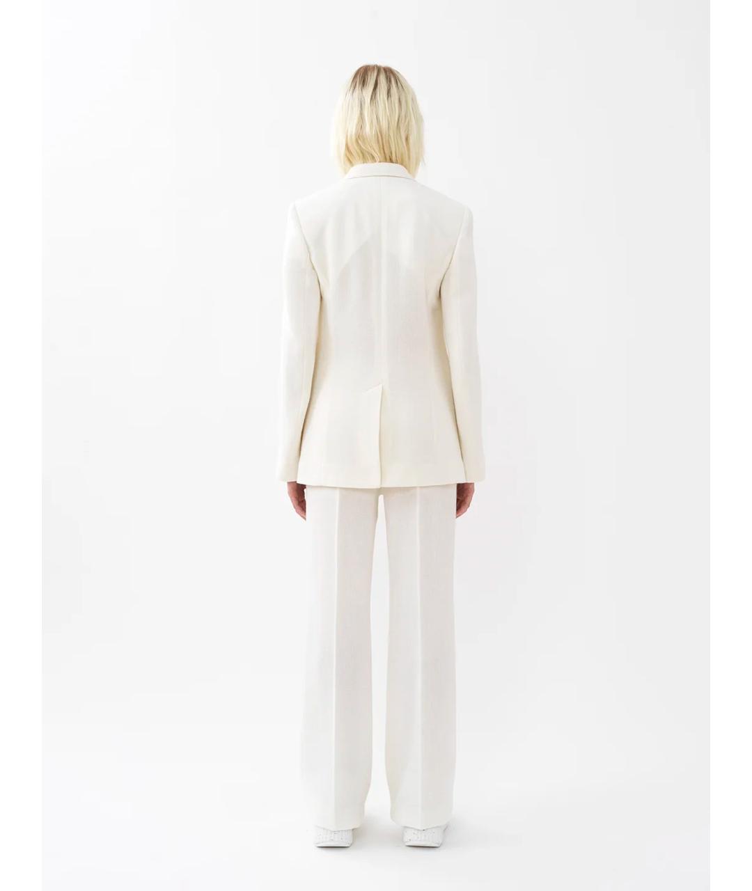 CHLOE Белые шерстяные прямые брюки, фото 4