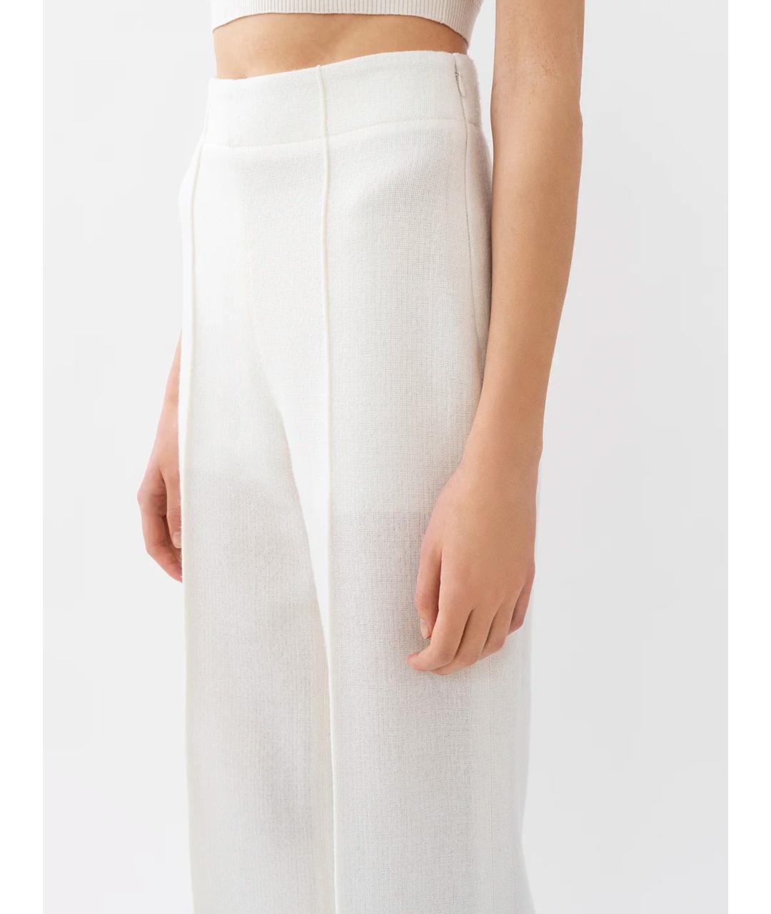 CHLOE Белые шерстяные прямые брюки, фото 3