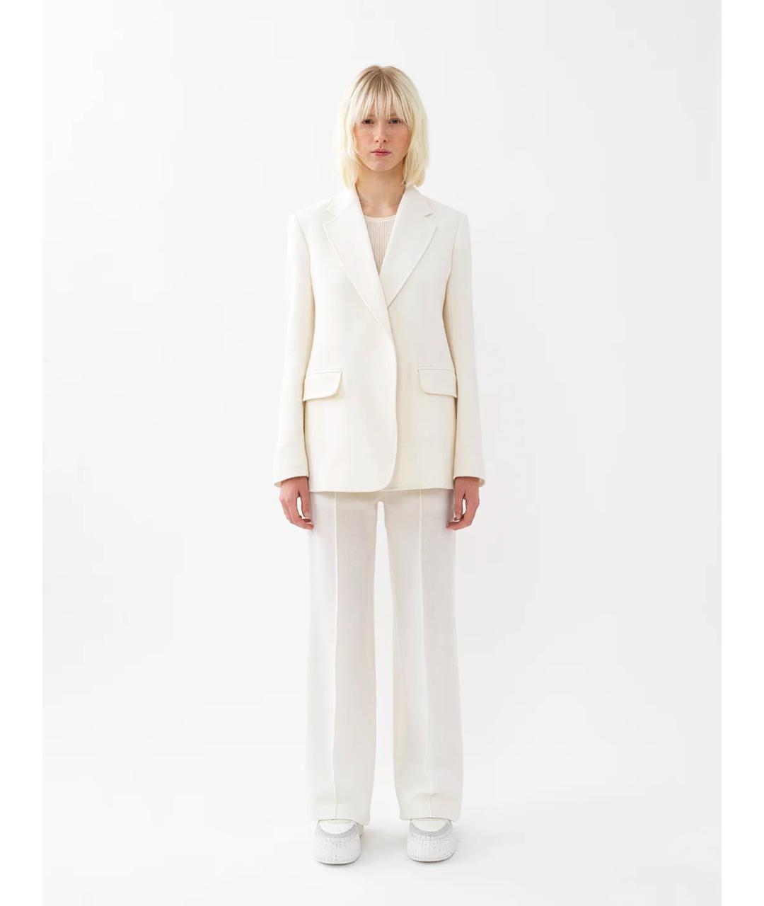 CHLOE Белые шерстяные прямые брюки, фото 2