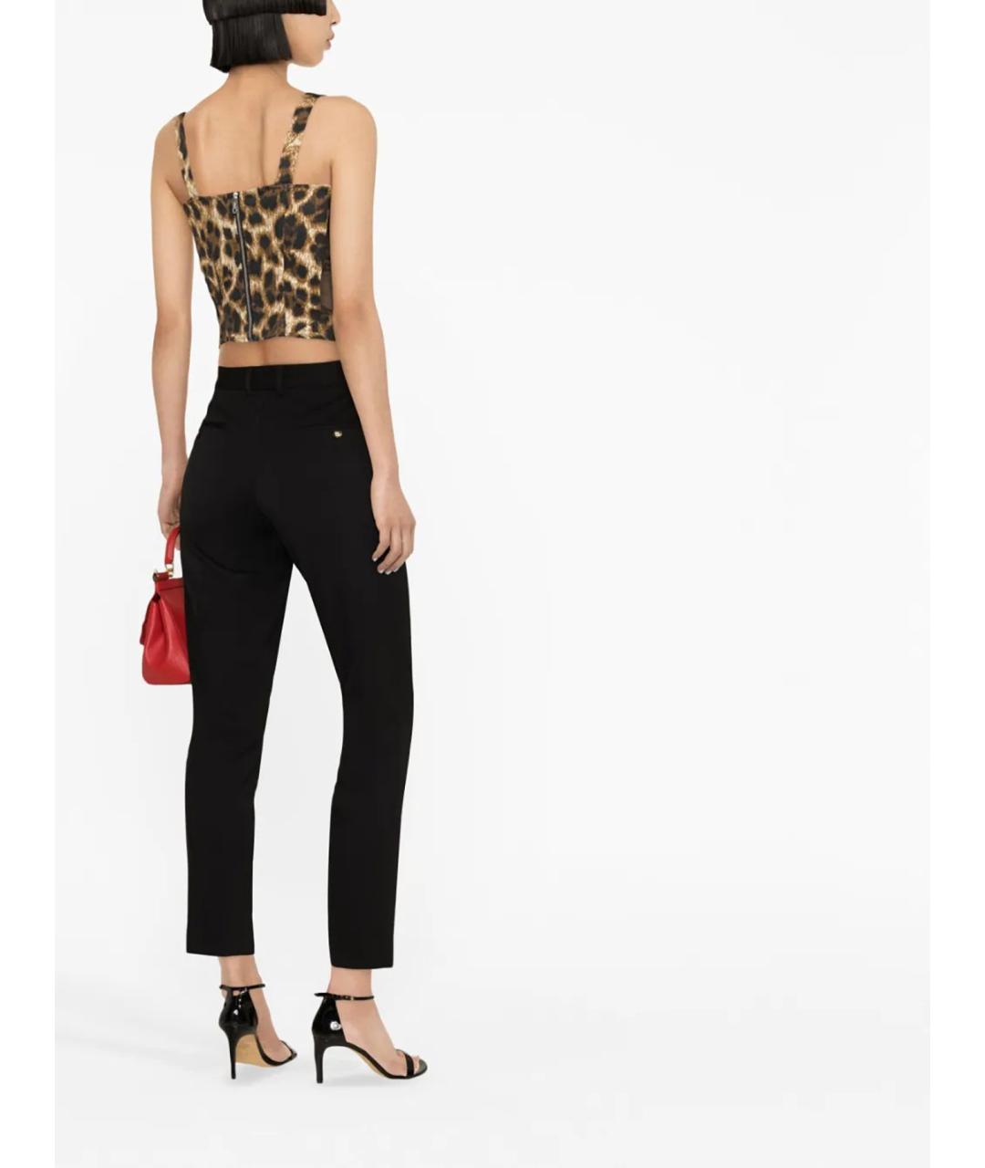 DOLCE&GABBANA Черные шерстяные прямые брюки, фото 3