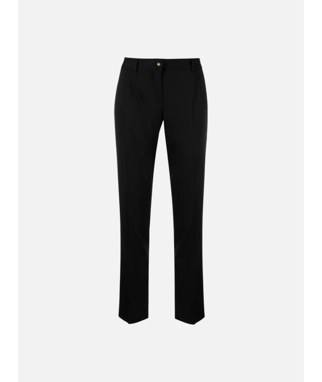 DOLCE&GABBANA Черные шерстяные прямые брюки, фото 1