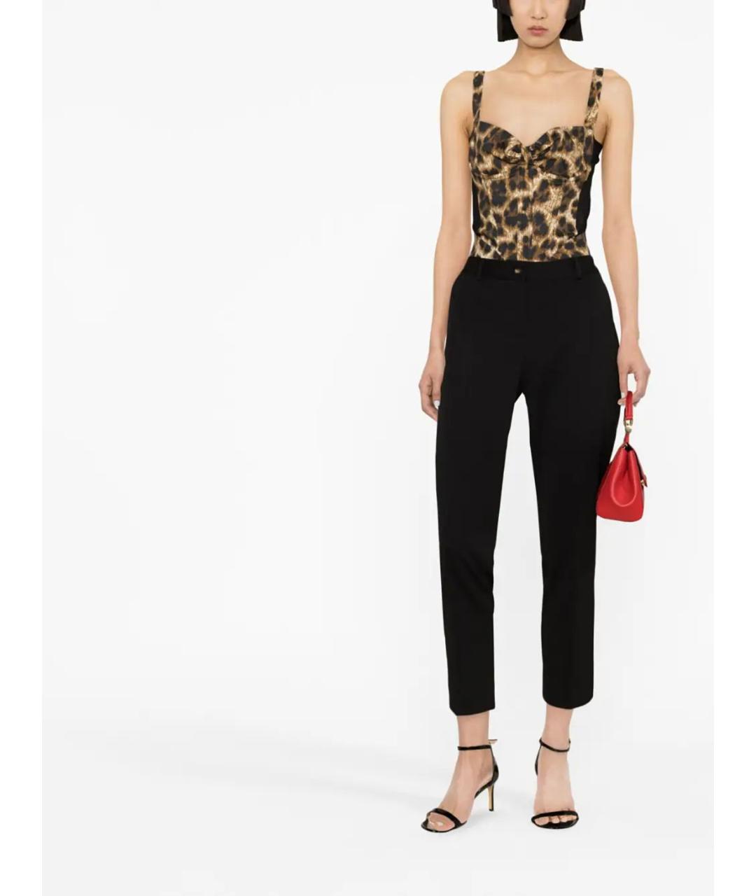 DOLCE&GABBANA Черные шерстяные прямые брюки, фото 2