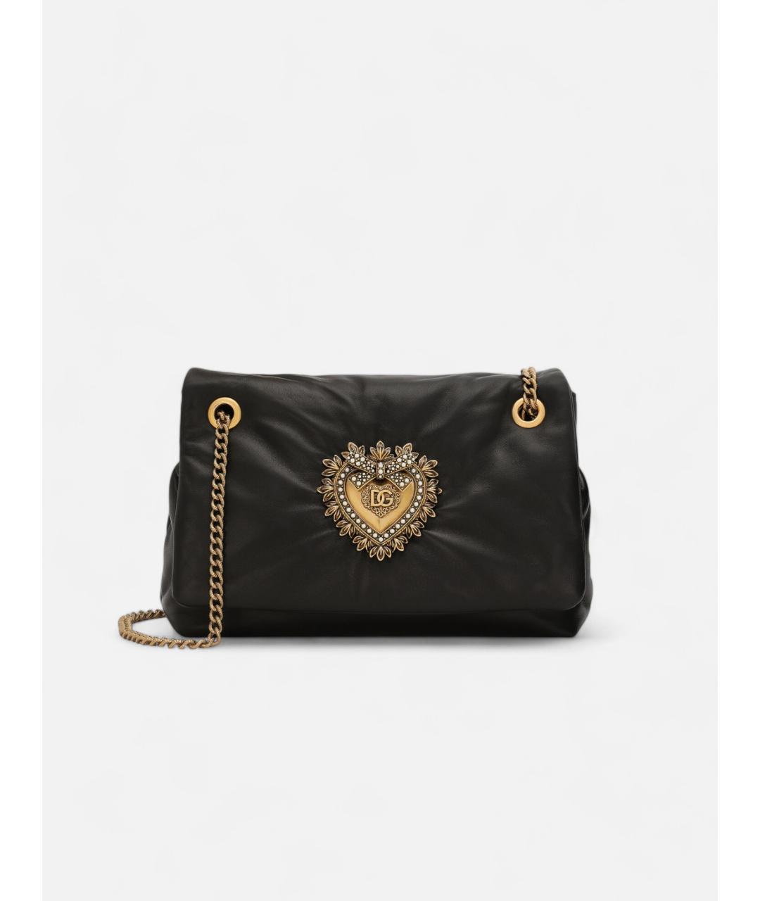 DOLCE&GABBANA Черная кожаная сумка через плечо, фото 4
