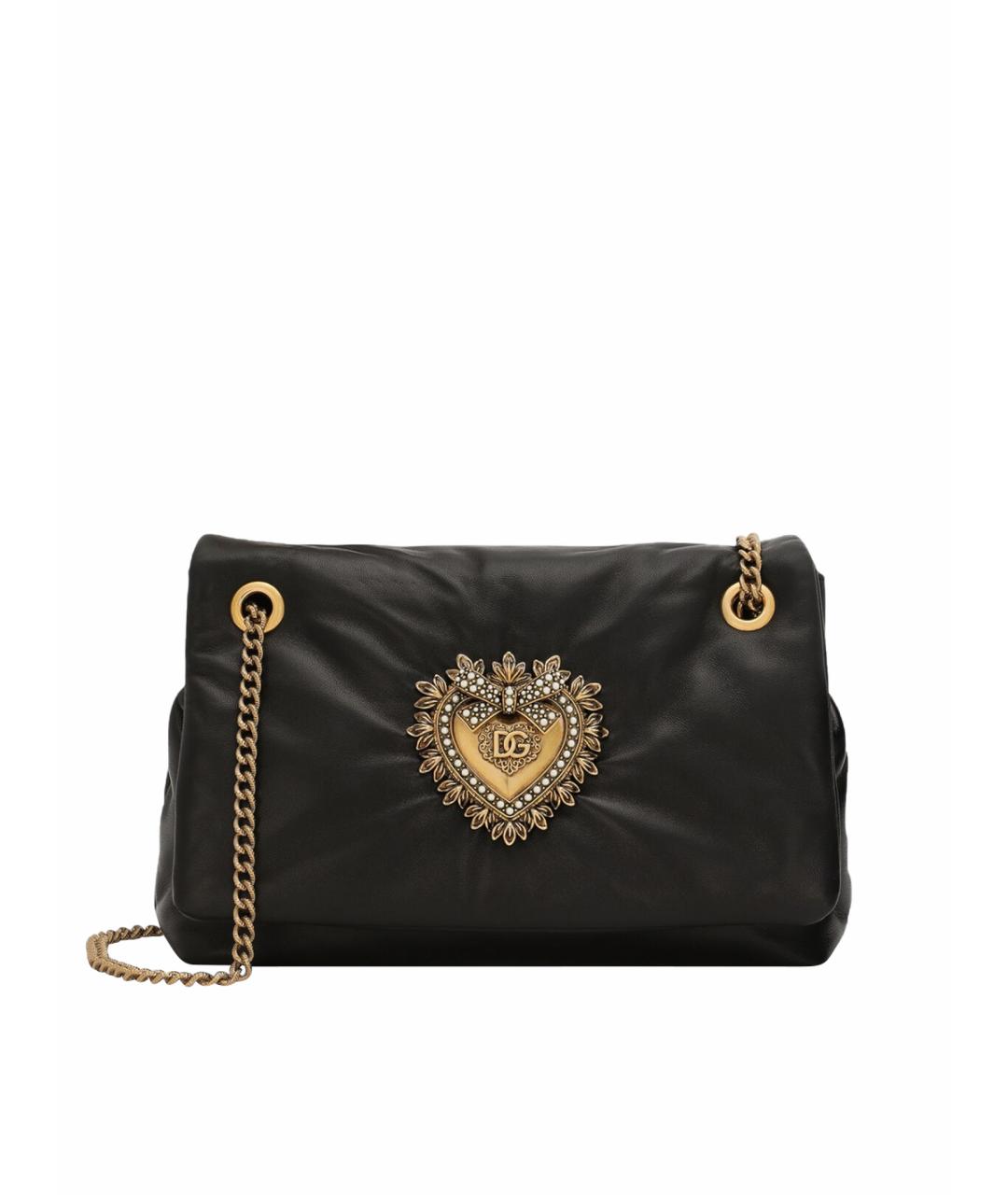 DOLCE&GABBANA Черная кожаная сумка через плечо, фото 1