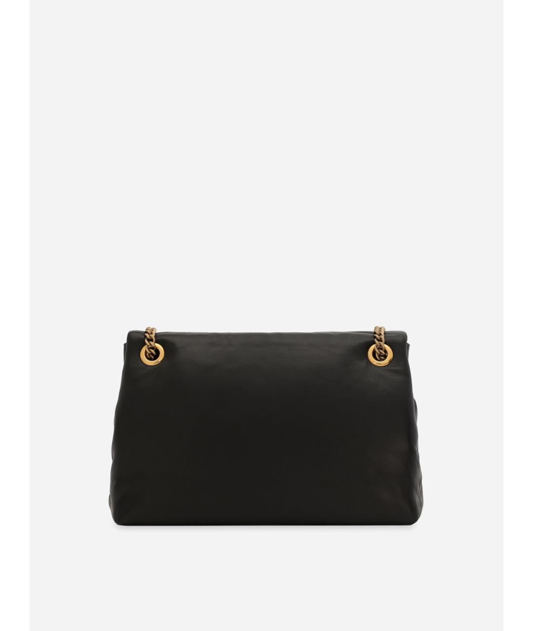 DOLCE&GABBANA Черная кожаная сумка через плечо, фото 3