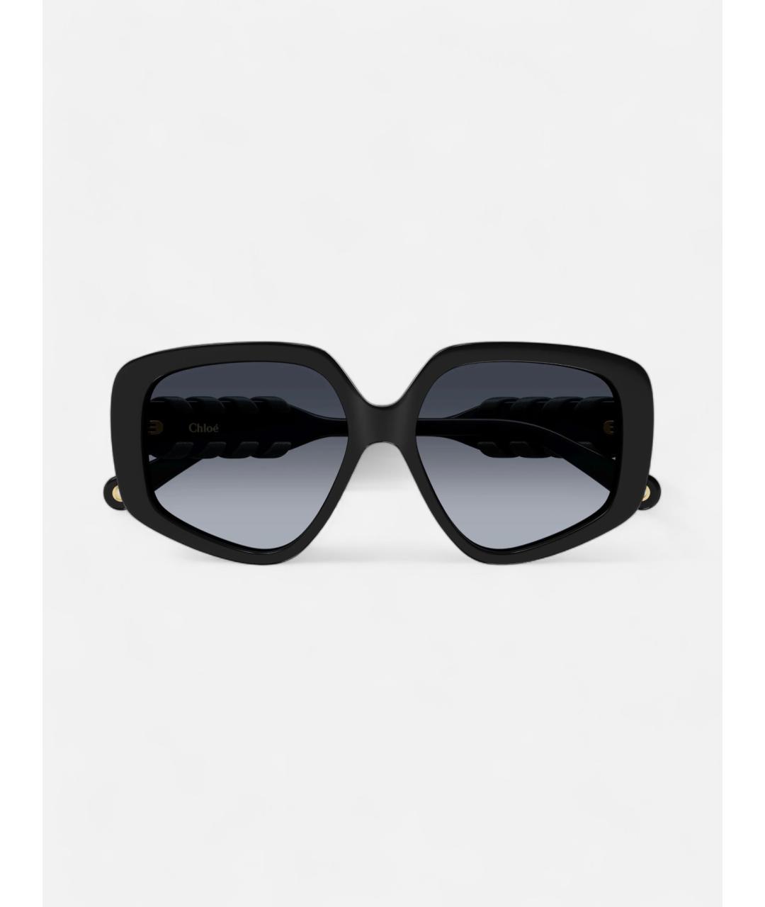 CHLOE Черные пластиковые солнцезащитные очки, фото 3