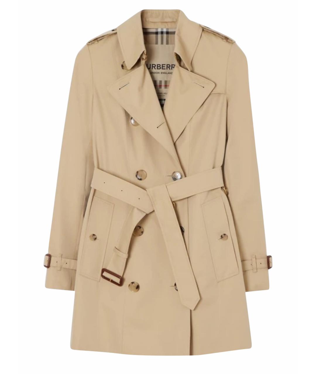 BURBERRY Бежевый хлопковый тренч/плащ, фото 6