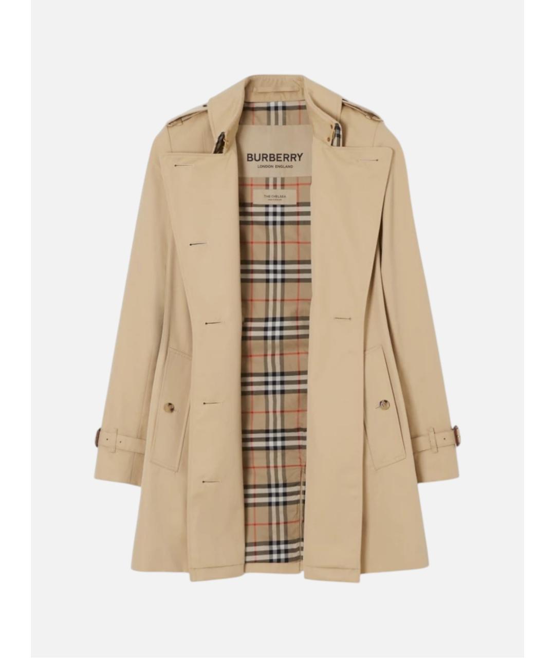 BURBERRY Бежевый хлопковый тренч/плащ, фото 2