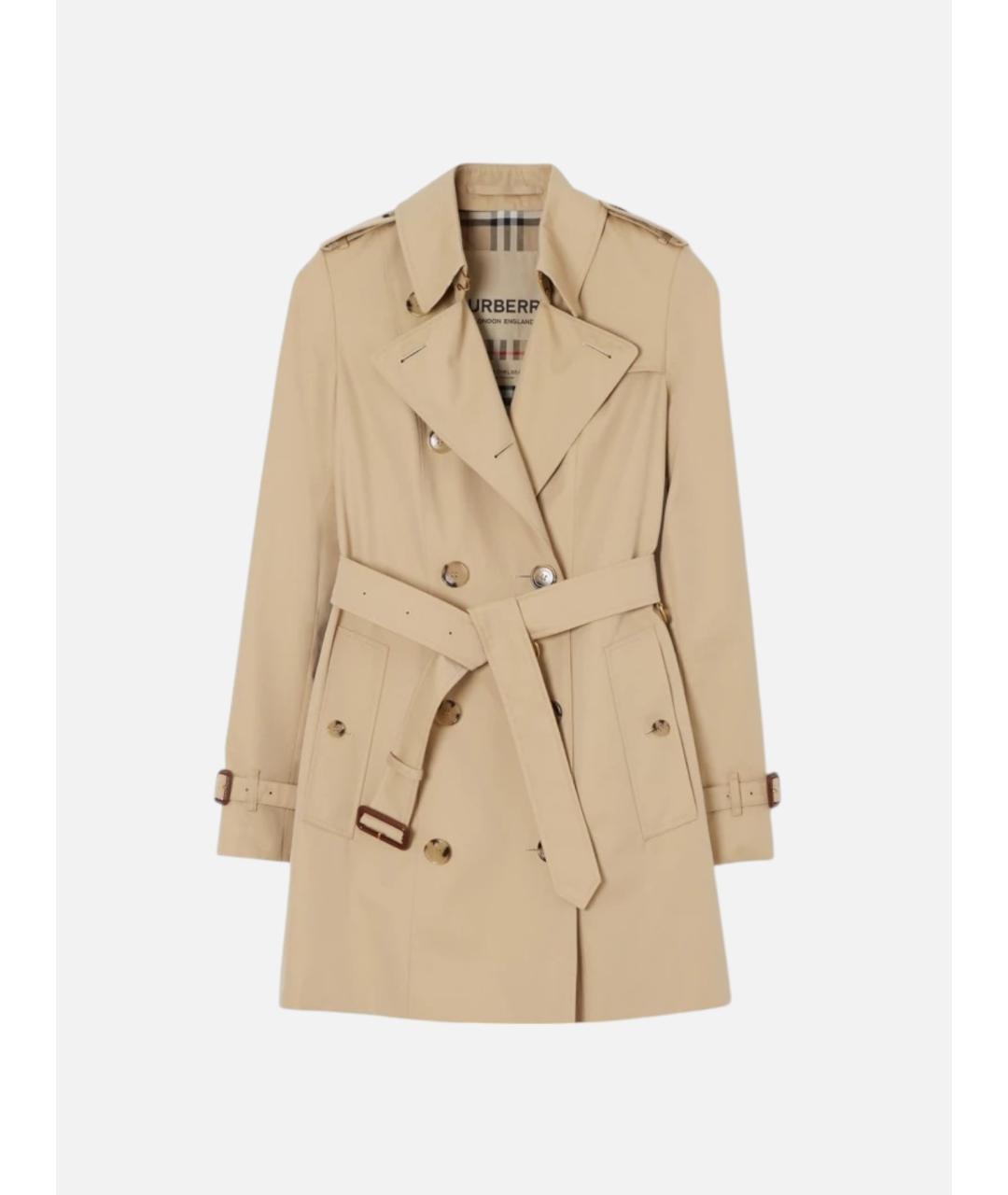 BURBERRY Бежевый хлопковый тренч/плащ, фото 5
