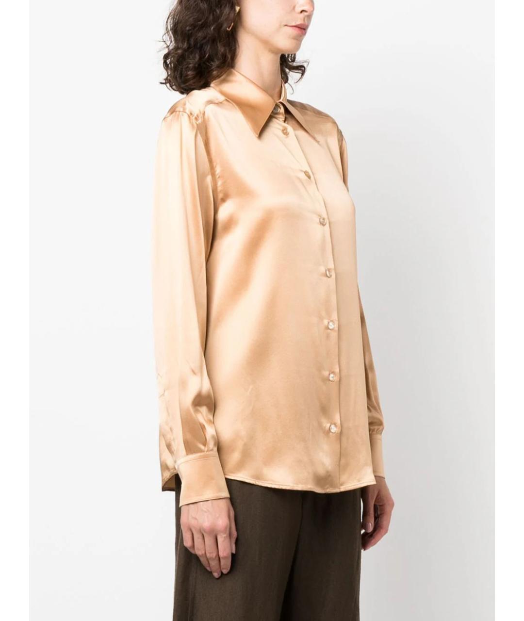 DOLCE&GABBANA Золотая шелковая рубашка, фото 3