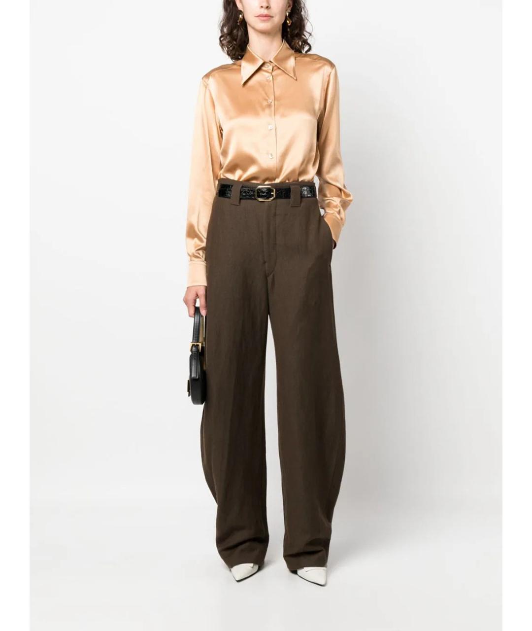 DOLCE&GABBANA Золотая шелковая рубашка, фото 2