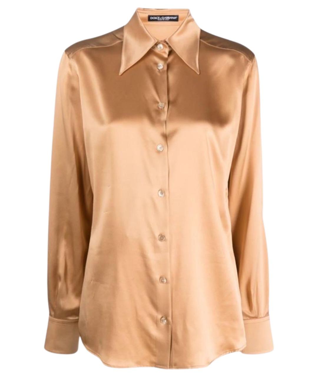 DOLCE&GABBANA Золотая шелковая рубашка, фото 1
