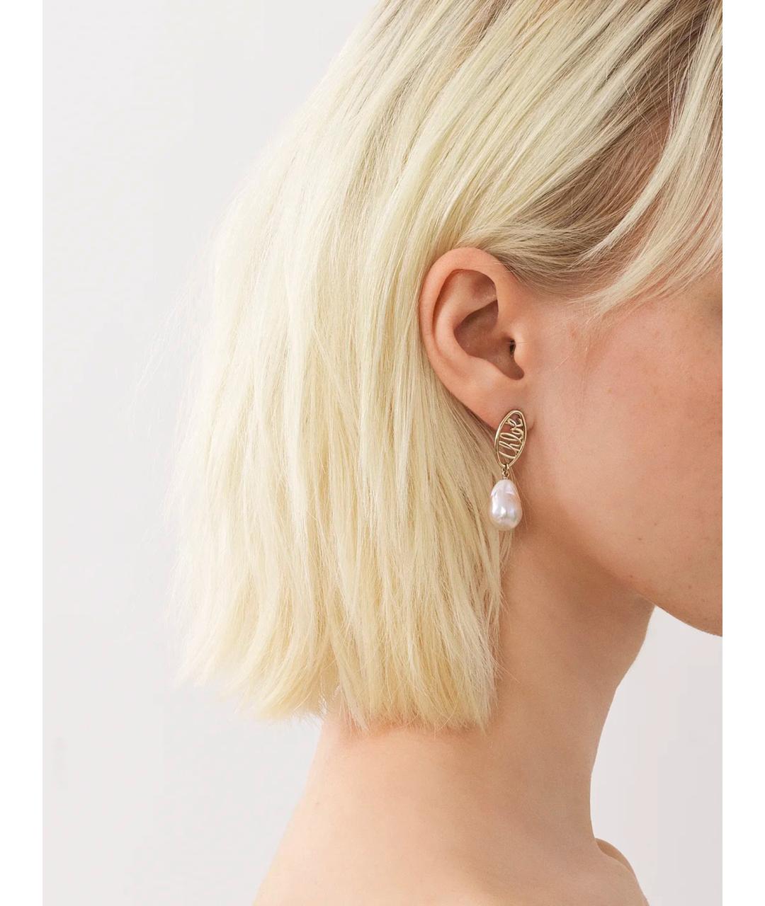 CHLOE Золотые металлические серьги, фото 3