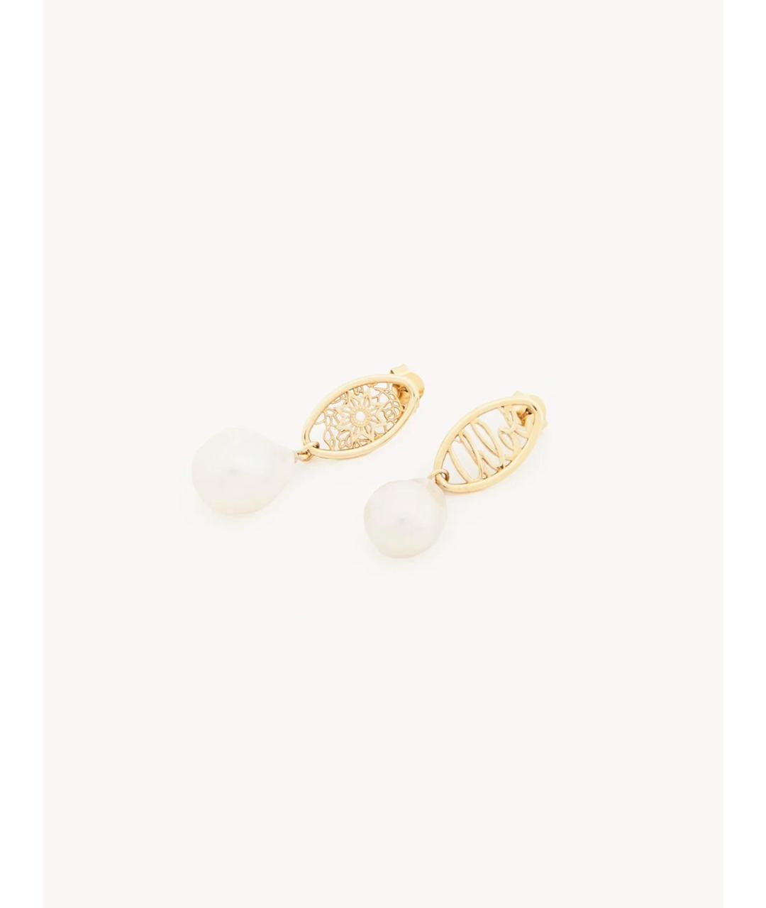 CHLOE Золотые металлические серьги, фото 2