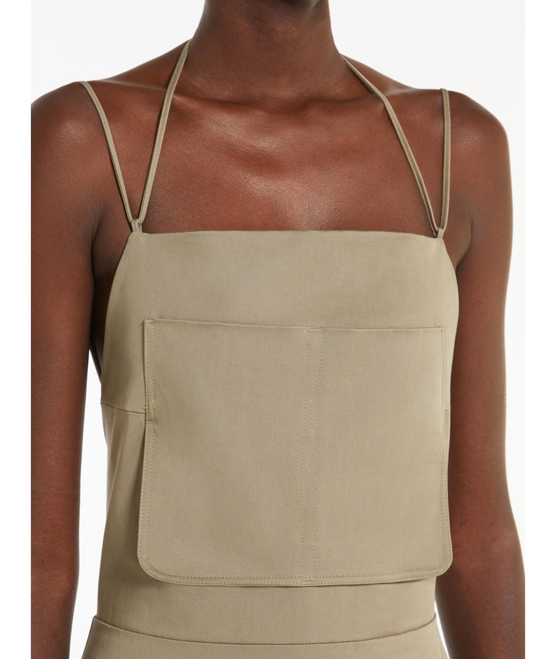 MAX MARA Зеленые хлопковое повседневное платье, фото 4