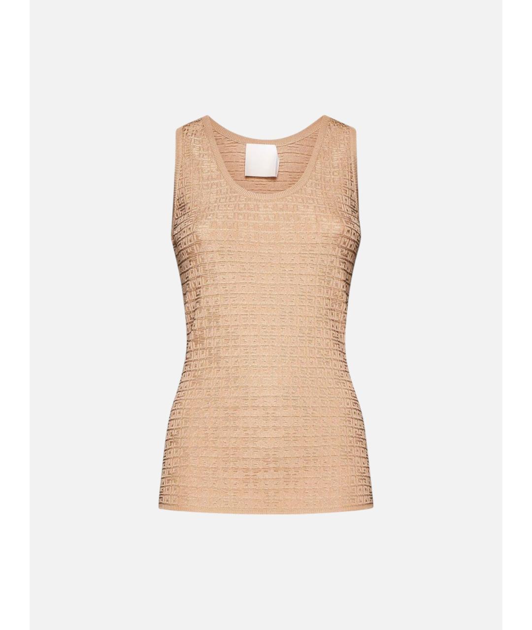 GIVENCHY Бежевая вискозная майка, фото 4