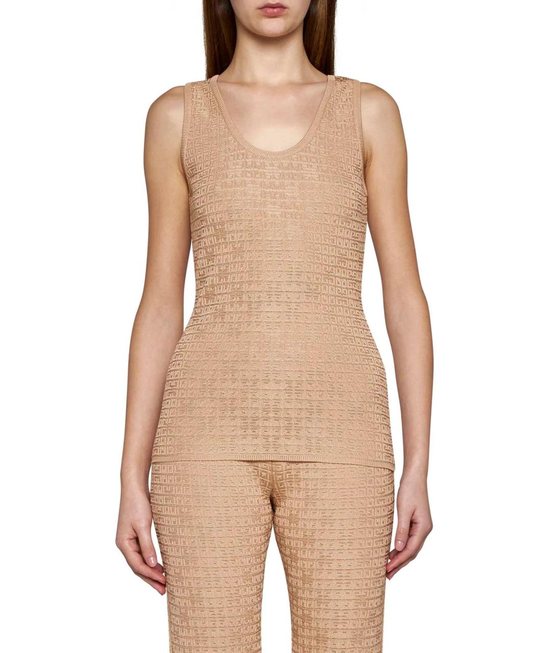 GIVENCHY Бежевая вискозная майка, фото 2