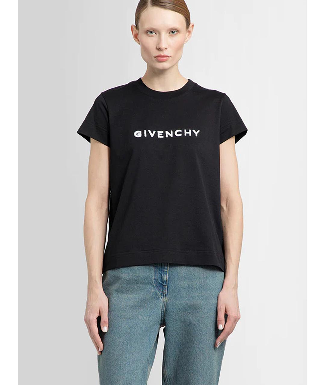 GIVENCHY Черная хлопковая футболка, фото 2
