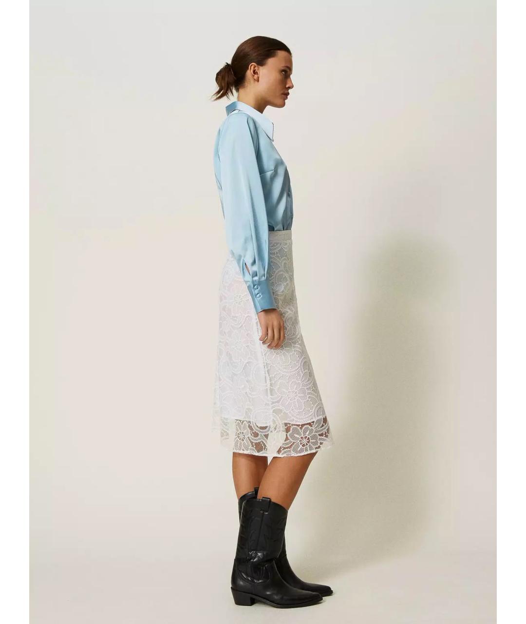 TWIN-SET Бежевая полиэстеровая юбка миди, фото 3