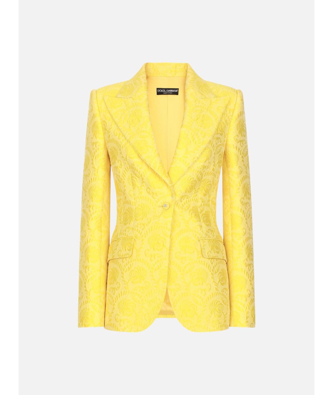 DOLCE&GABBANA Желтый хлопковый жакет/пиджак, фото 5