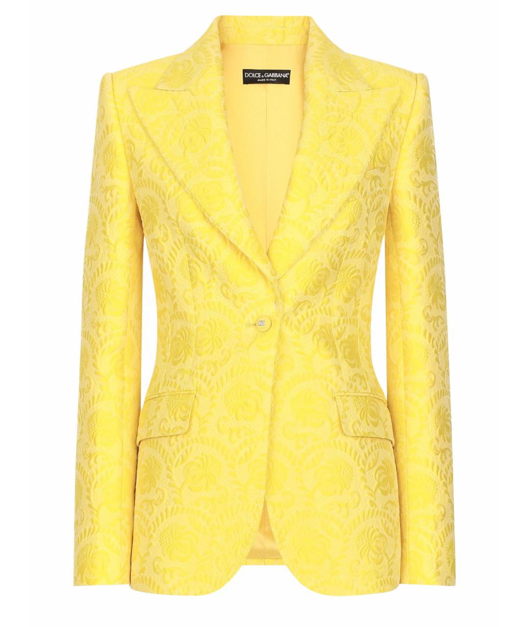 DOLCE&GABBANA Желтый хлопковый жакет/пиджак, фото 1