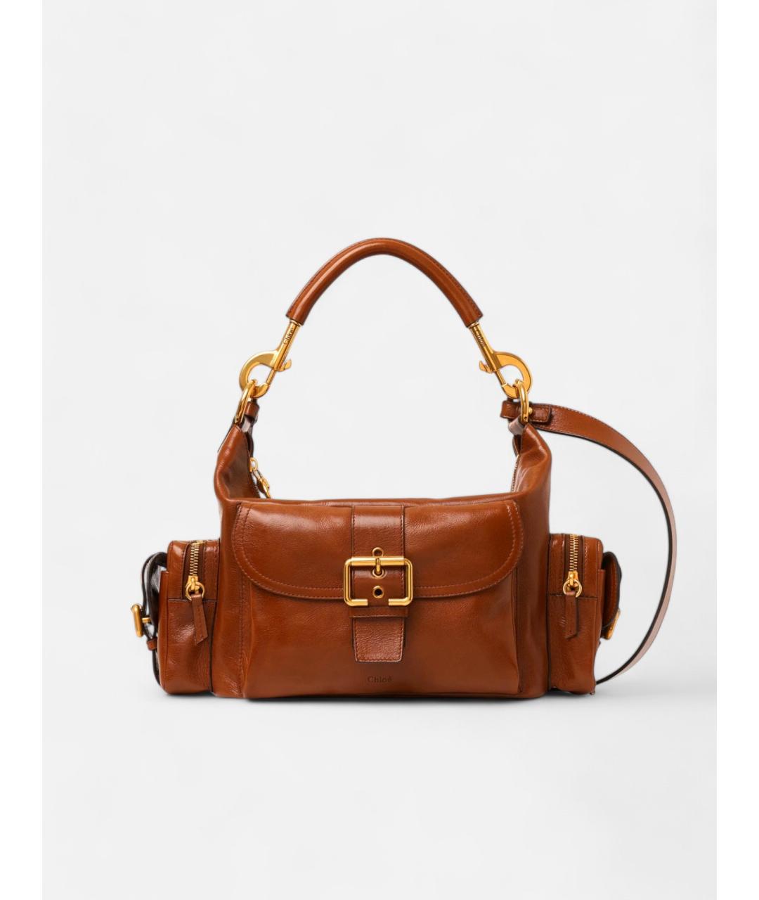 CHLOE Коричневая кожаная сумка через плечо, фото 5
