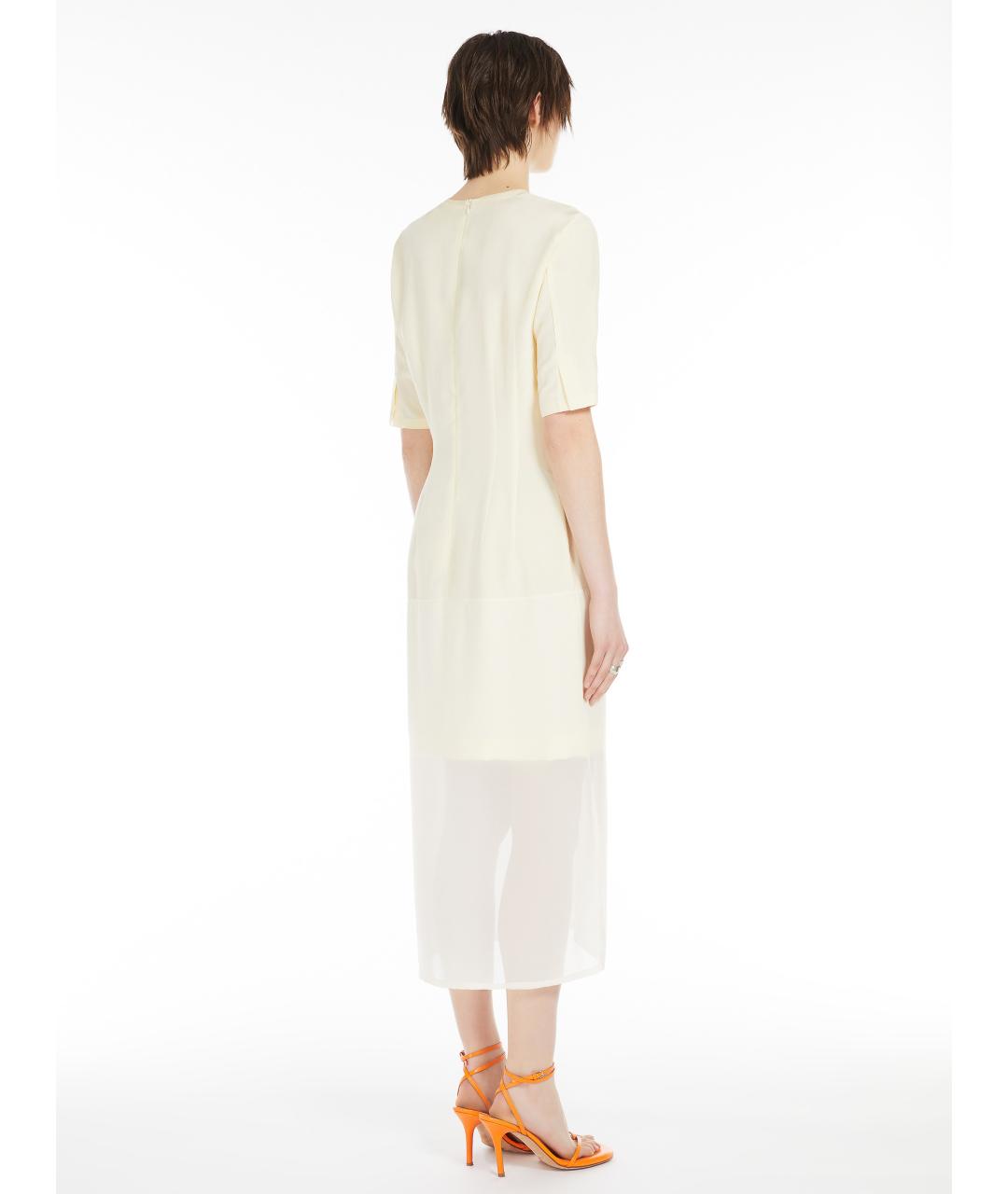 SPORTMAX Бежевое вискозное повседневное платье, фото 5