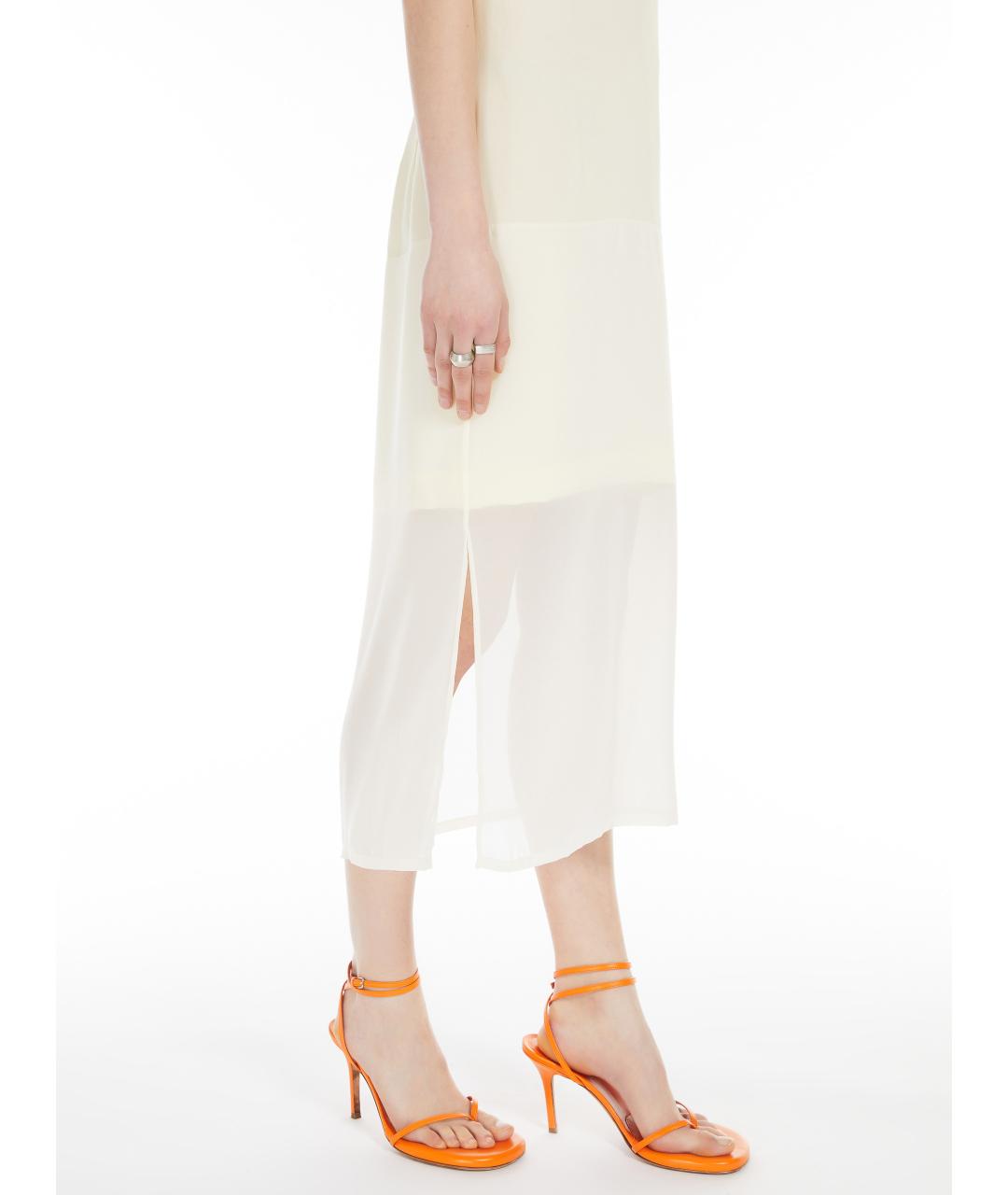 SPORTMAX Бежевое вискозное повседневное платье, фото 4