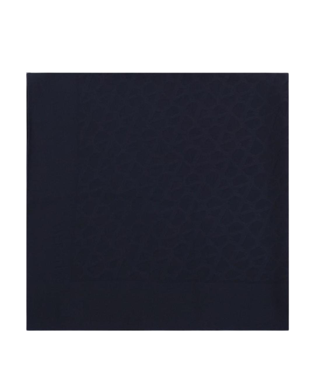 VALENTINO Темно-синий шелковый шарф, фото 1