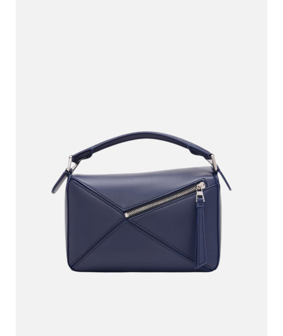 LOEWE Темно-синяя кожаная сумка через плечо, фото 4