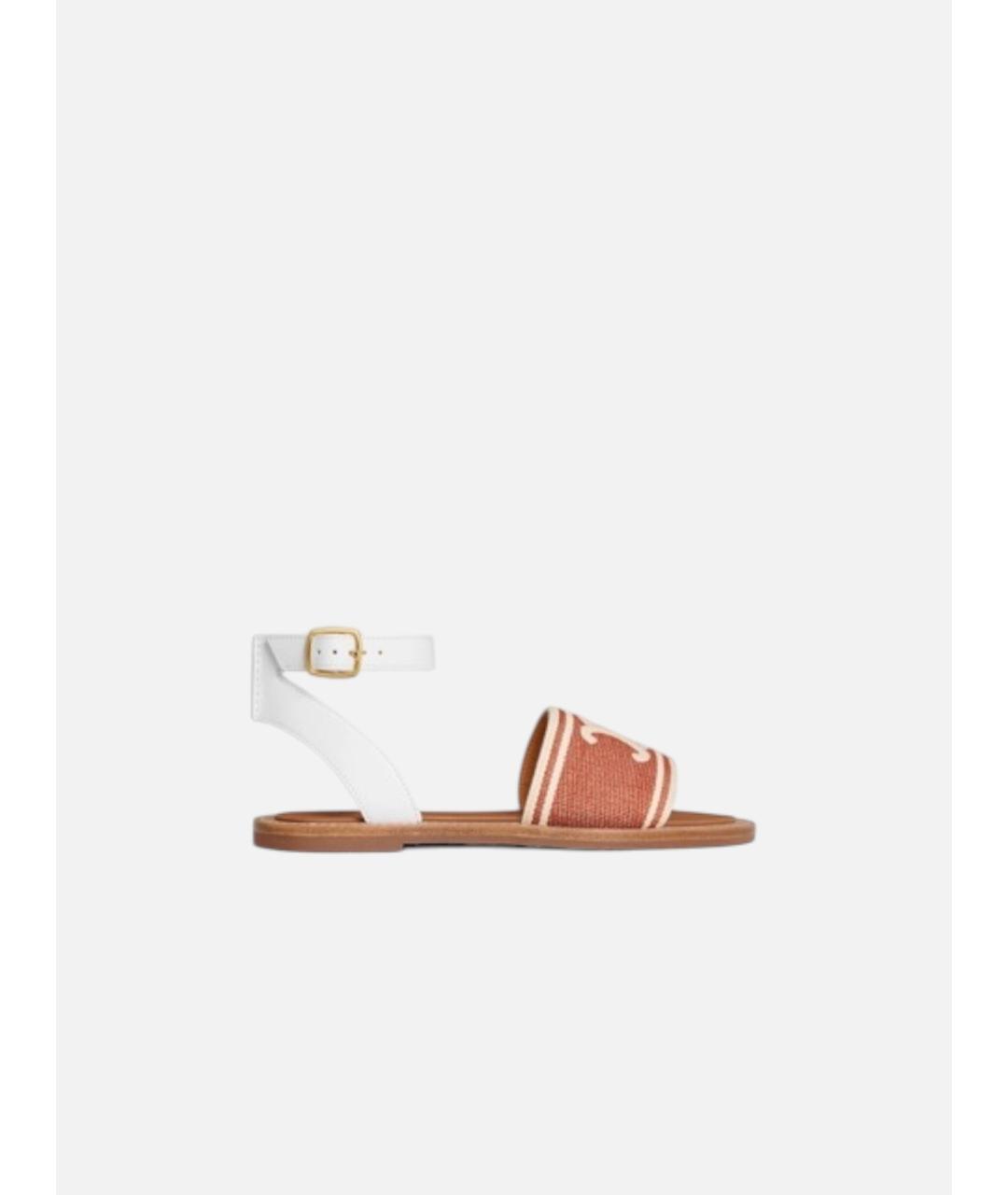 CELINE Коричневые кожаные сандалии, фото 4