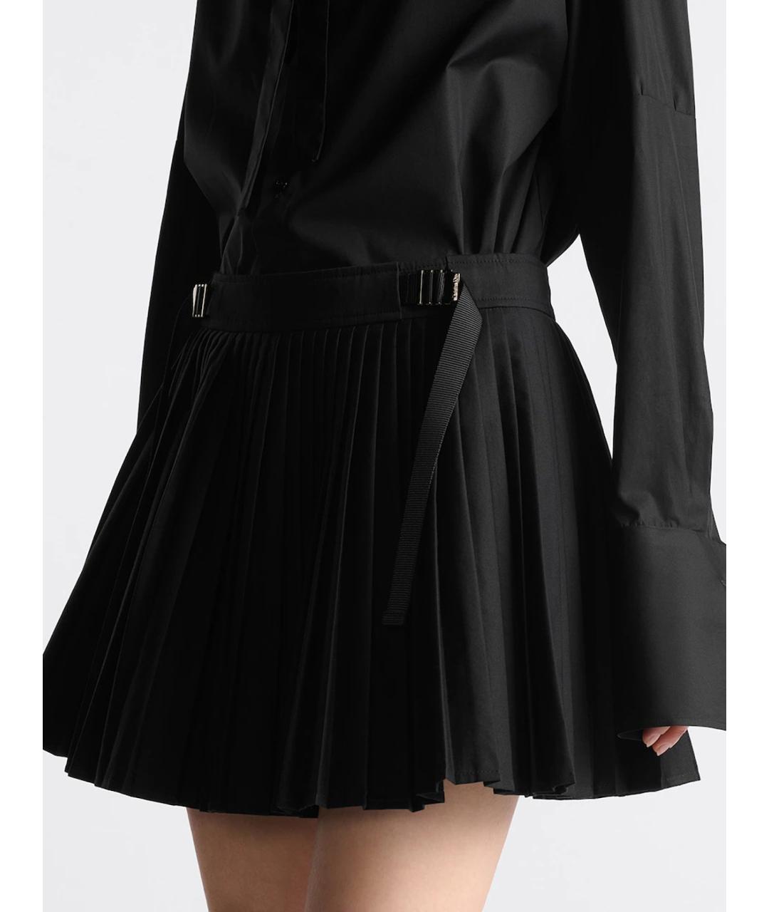 CHRISTIAN DIOR Черная хлопковая юбка мини, фото 2