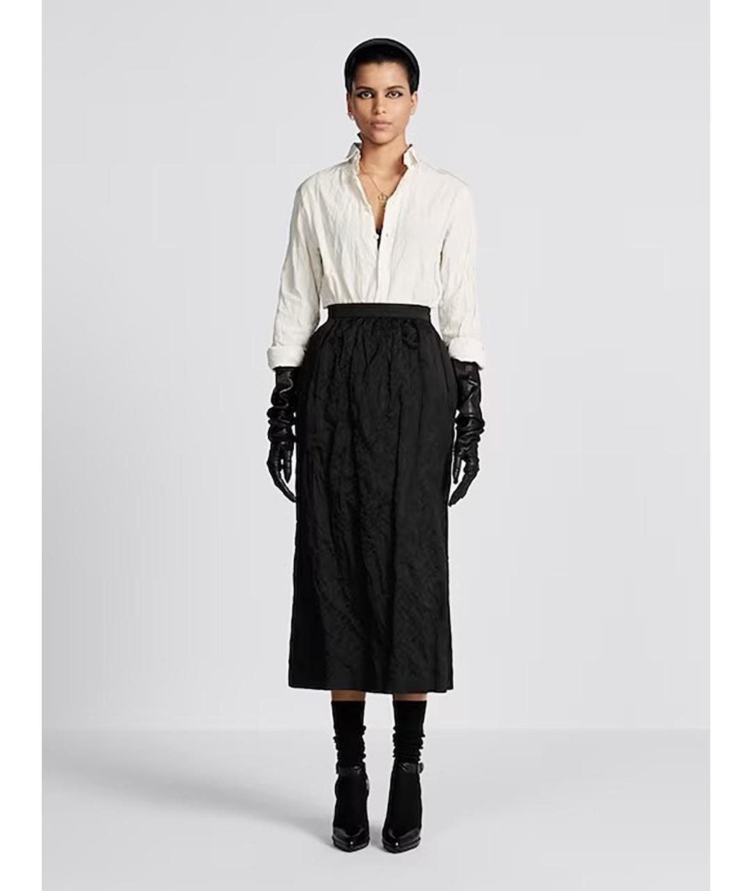 CHRISTIAN DIOR Черная хлопковая юбка миди, фото 2