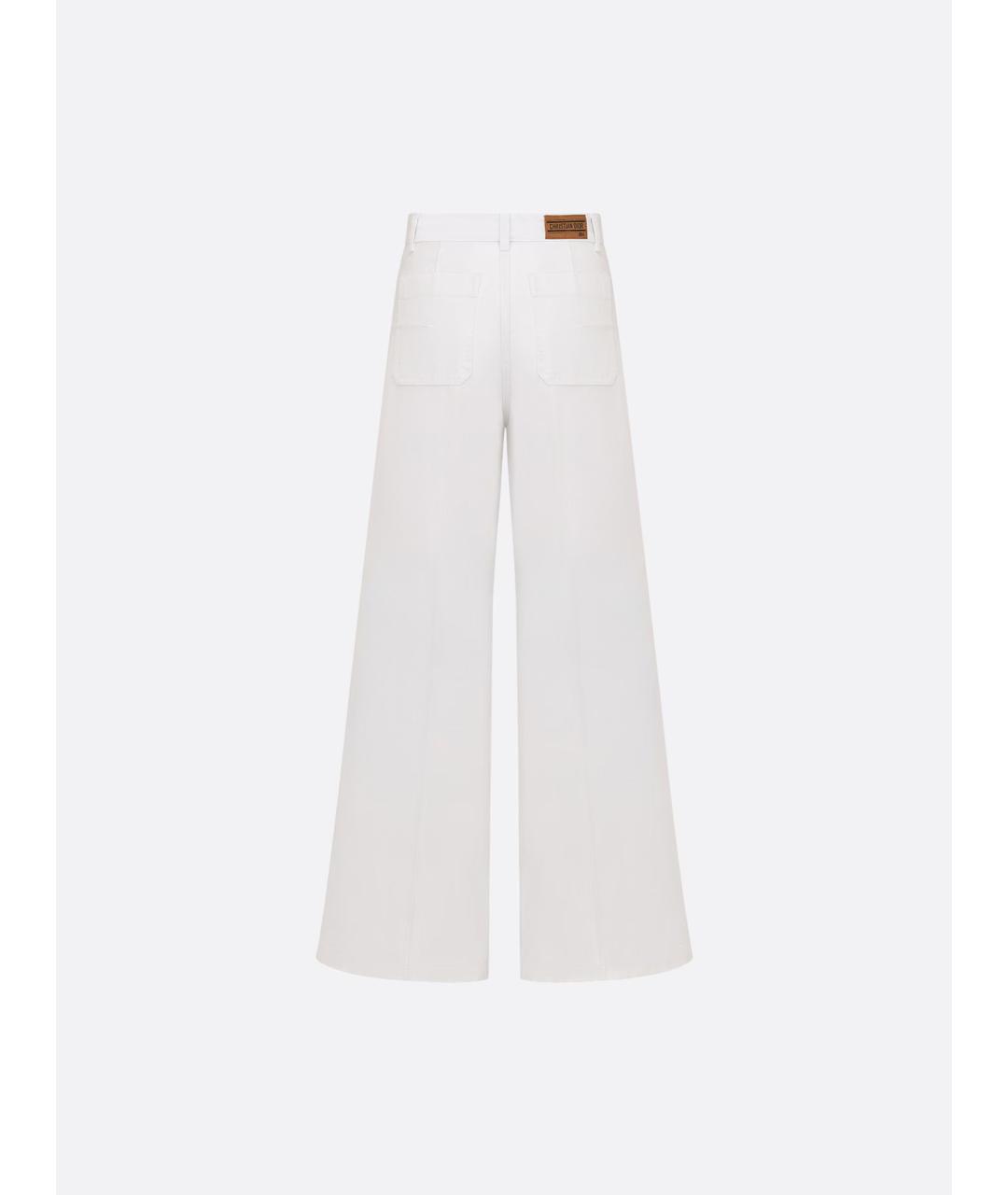 CHRISTIAN DIOR Белые хлопковые прямые джинсы, фото 2