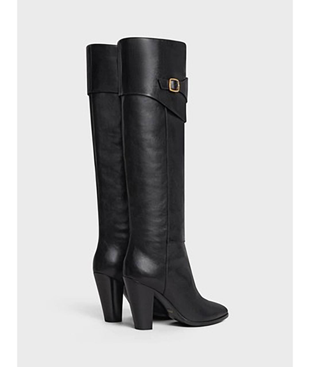 CELINE Черные кожаные сапоги, фото 4