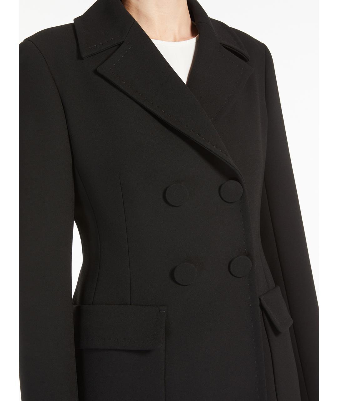 MAX MARA STUDIO Черное креповое пальто, фото 5