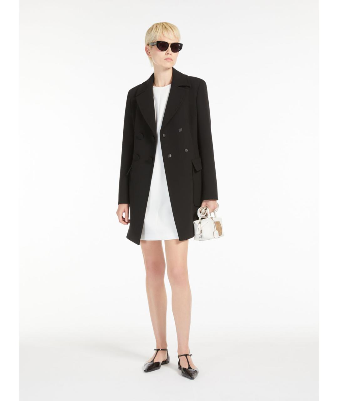 MAX MARA STUDIO Черное креповое пальто, фото 2