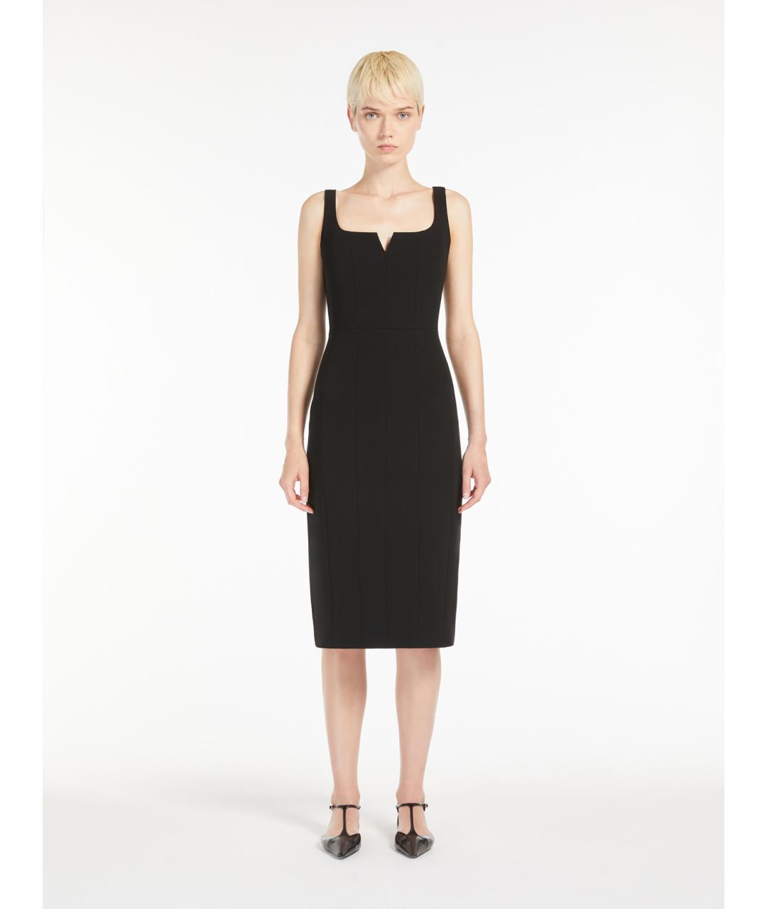 MAX MARA STUDIO Черное ацетатное повседневное платье, фото 3