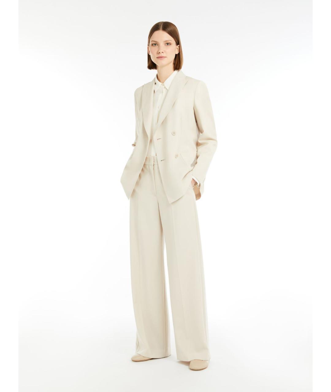 WEEKEND MAX MARA Белый шерстяной жакет/пиджак, фото 4