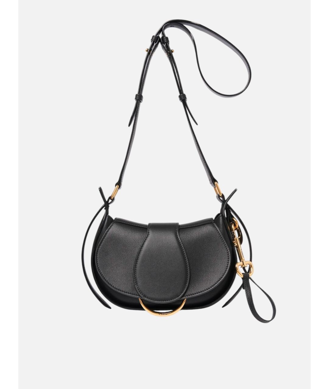 CHLOE Черная кожаная сумка через плечо, фото 4