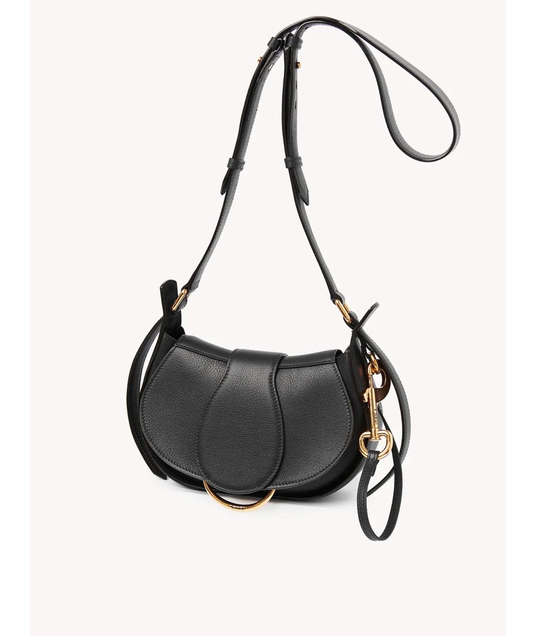 CHLOE Черная кожаная сумка через плечо, фото 3