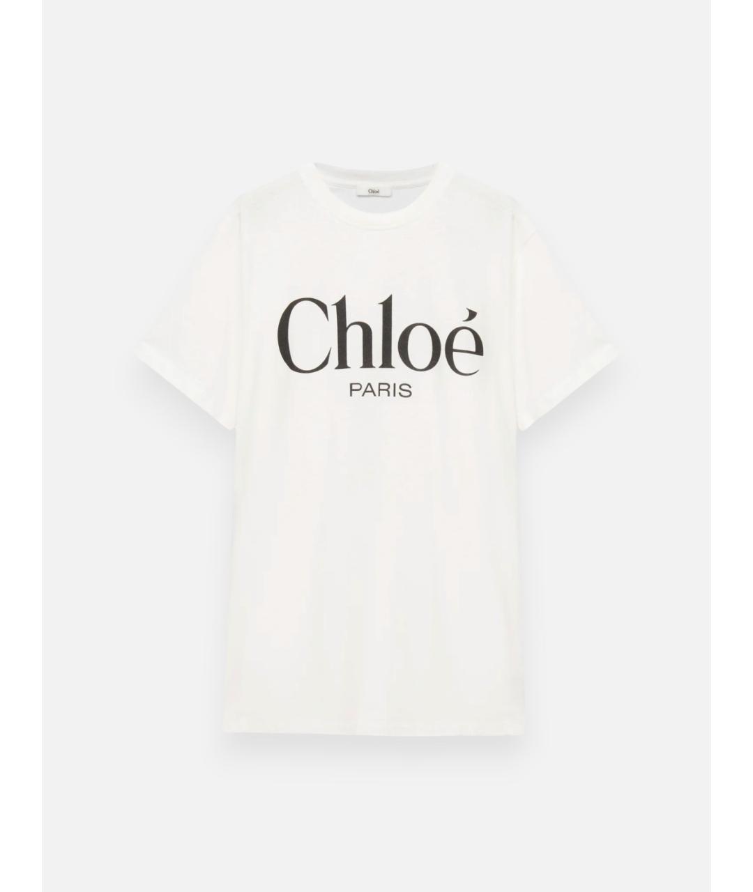CHLOE Белая хлопковая футболка, фото 5