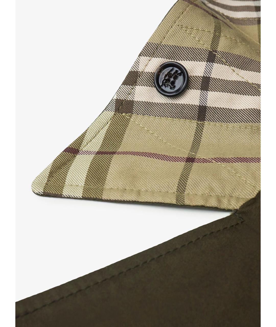 BURBERRY Зеленый хлопковый тренч/плащ, фото 5