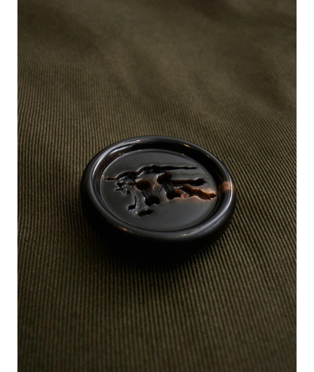 BURBERRY Зеленый хлопковый тренч/плащ, фото 8