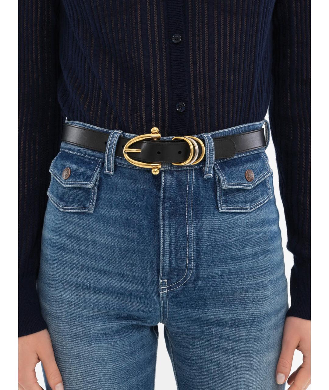 CHLOE Черный кожаный ремень, фото 2